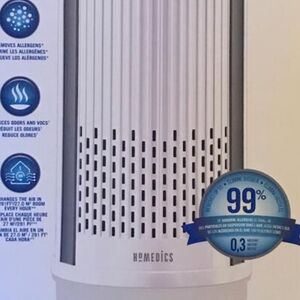 Homedics Air Purifier in White and Gray